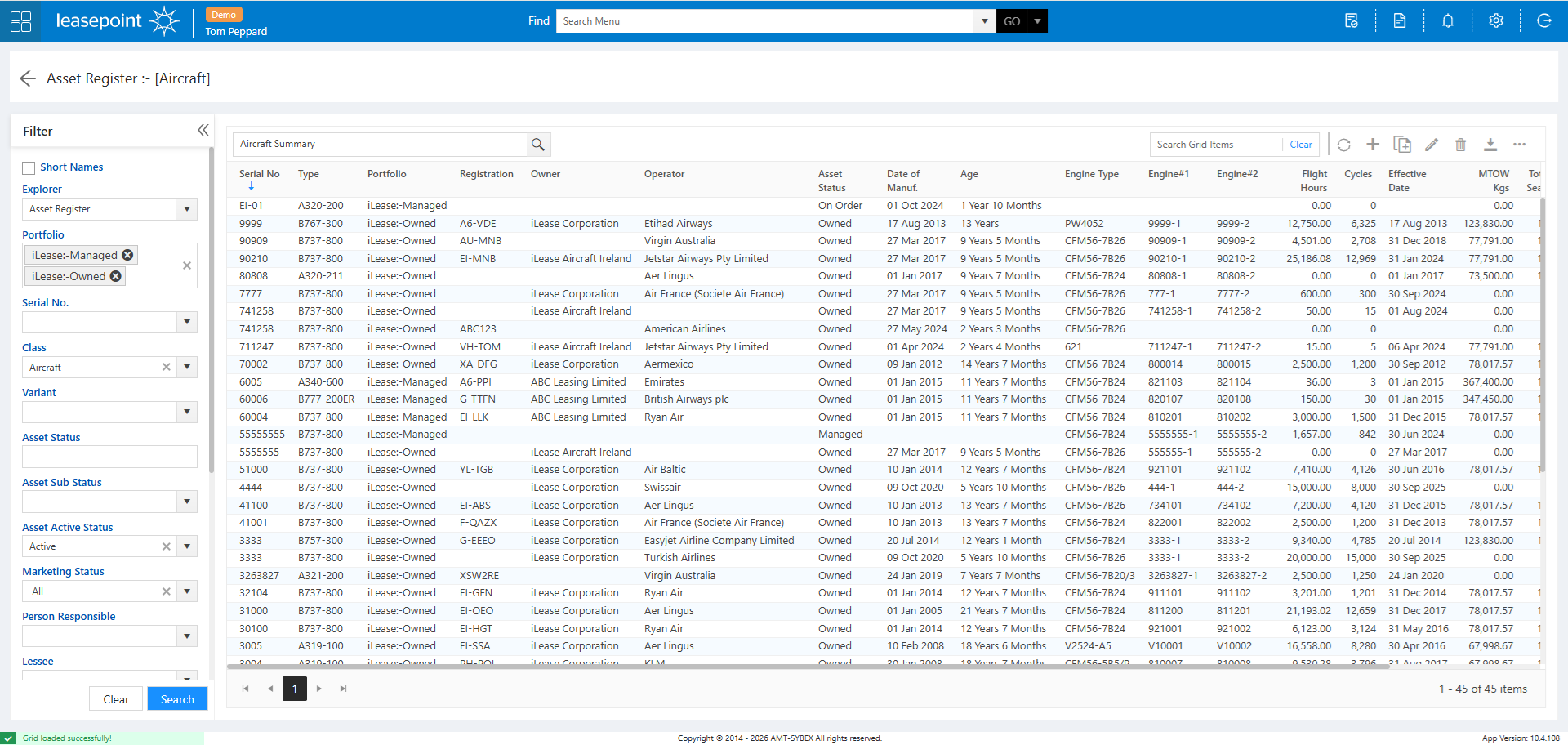 Asset Register (Explorer) Before